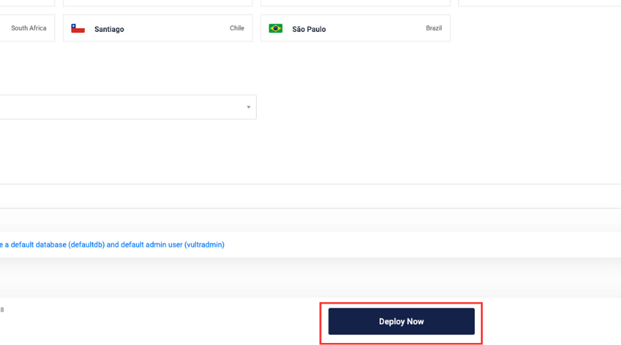 Vultr managed database deploy button